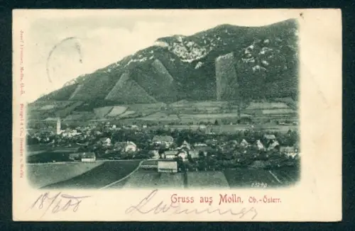 Relief-AK Molln /Ob.-Österr., Blick über den Ort