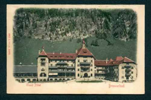 Relief-AK Brennerbad, Grand Hotel am Berghang