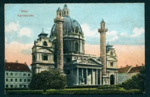 Relief-AK Wien, Blick zur Karlskirche