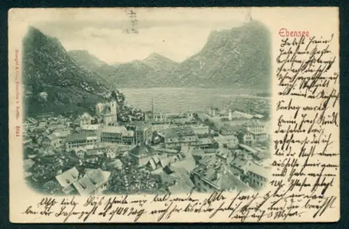 Relief-AK Ebensee, Blick auf den Ort