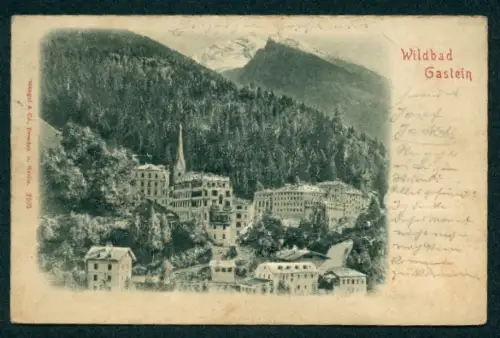 Relief-AK Bad Gastein, Blick in den Ort