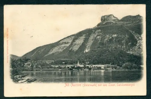 Relief-AK Alt-Aussee /Steiermark, Ortsansicht mit dem Loser