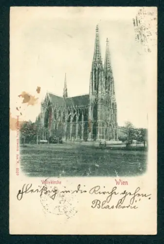 Relief-AK Wien, Blick zur Votivkirche