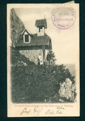 Relief-AK Gröbming, Friedenskirchlein auf dem Stoderzinken