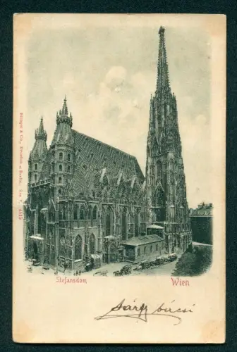 Relief-AK Wien, Blick zum Stefansdom