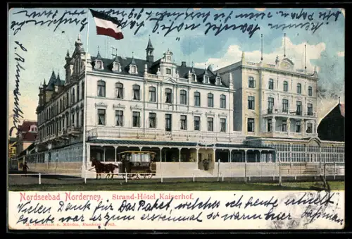 AK Norderney, Nordseebad, Strand-Hotel Kaiserhof