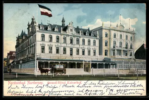 AK Norderney, Nordseebad, Strand-Hotel Kaiserhof