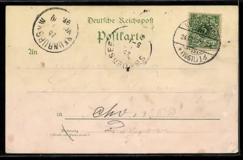 Lithographie Reichenbach, Rathaus, Göltzschtalbrücke