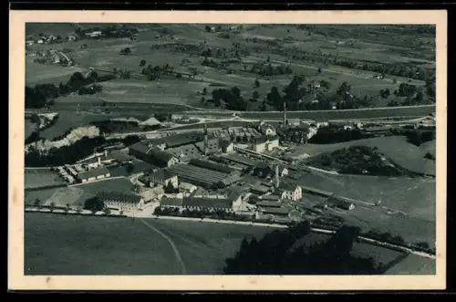 AK Rosenheim, Fliegeraufnahme der Industriewerke F. P. Hamberger
