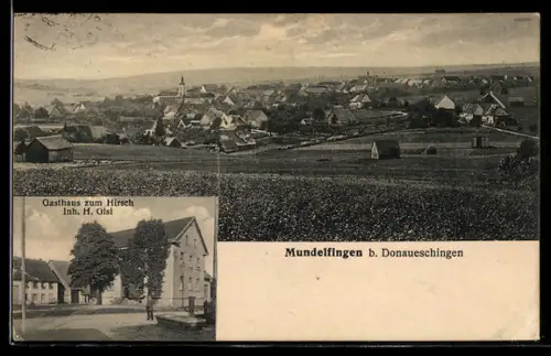 AK Mundelfingen b. Donaueschingen, Gasthaus zum Hirsch, Inh. H. Gisi