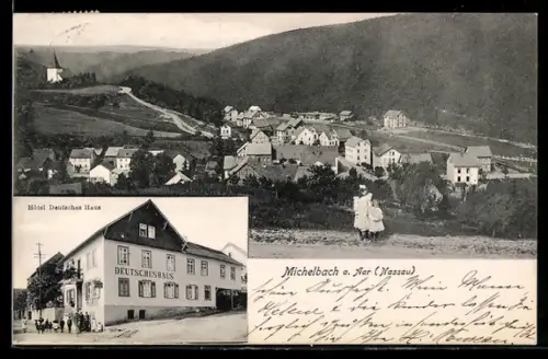 AK Michelbach a. Aar, Totalansicht, Hotel deutsches Haus