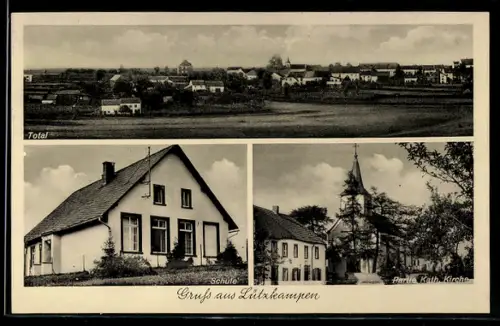AK Lützkampen, Schule, Partie bei der Katholischen Kirche, Totalansicht vom Ort
