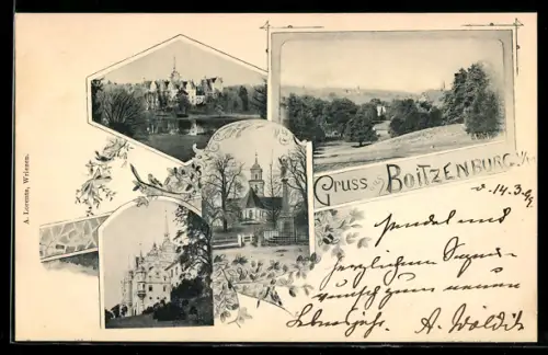 AK Boitzenburg u. M., Kirche, Schloss, Landschaft