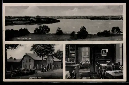 AK Schmalensee über Neumünster, Gasthaus und Fremdenheim Voss, Partie am Schmalensee
