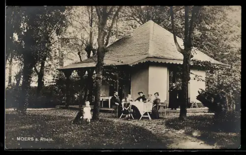AK Moers a. Rhein, Villenpartie auf der Steigerinsel
