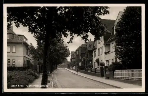 AK Essen-Kray, Partie in der Gantenbergstrasse mit Villen