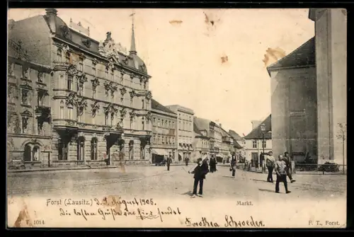 AK Forst /Lausitz, Partie am Markt
