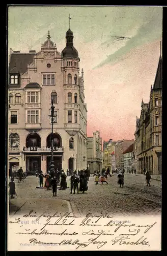 AK Forst /N.-L., Partie am Berlinerplatz mit Hotel Hohenzollern