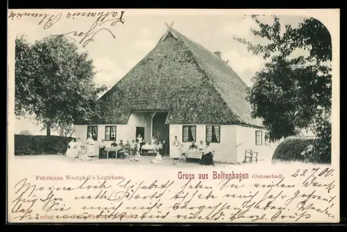 AK Boltenhagen, Gasthof von Fuhrmann Westphal mit Reetdach
