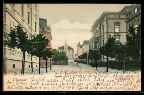 AK Weimar, Lisztstrasse mit Wohngebäuden