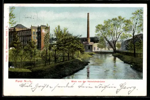 AK Forst /N.-L., Blick von der Heinrichsbrücke