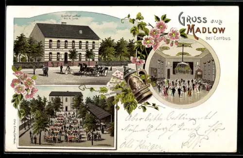 AK Madlow bei Cottbus, Gasthof zur Post, Inh. A. Jurka