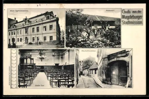 AK Magdeburg, Neues Stadtmissionshaus, Knabenhort, Grosser Saal