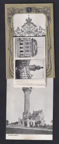 Zugbild-AK Würzburg, Partie an der Frankenwarte und Totalansicht von der Luitpoldbrücke