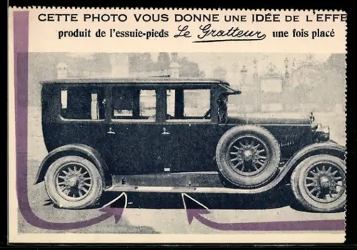 AK Lyon, Automobil mit Ersatzrad in Seitenansicht, Fonderies A. Roux, Cours Lafayette 290, Reklame