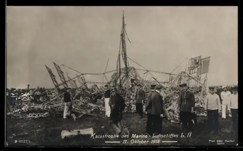 AK Katastrophe des Marine-Luftschiffes L11 1913