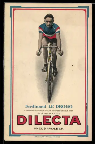 AK Radsportfahrer Ferdinand Le Drogo auf einem Dilecta Fahrrad