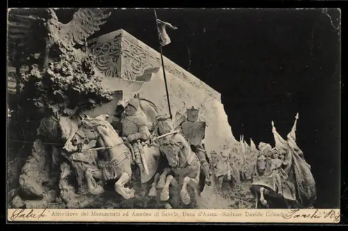 AK Torino, Altorilievo del Monumento ad Amedeo di Savoia, Duca d`Aosta, Scultore Davide Calandra