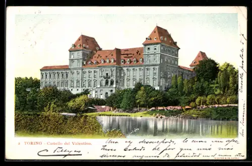 AK Torino, Castello del Valentino e giardini sul fiume Po