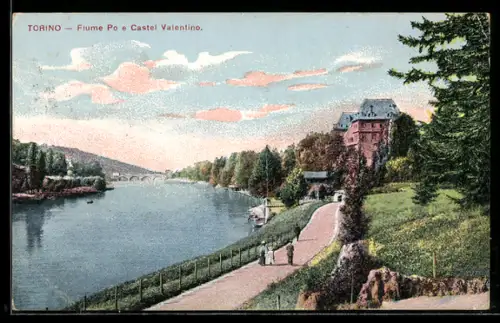 AK Torino, Fiume Po e Castel Valentino
