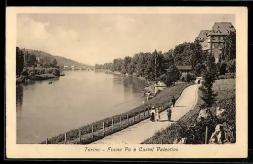AK Torino, Fiume Po e Castel Valentino