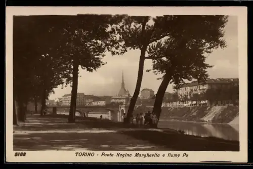 AK Torino, Ponte Regina Margherita e fiume Po