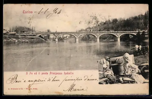 AK Torino, Il Po ed il ponte Principessa Isabella