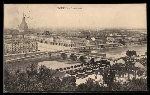 AK Torino, Panorama con fiume e ponte in primo piano