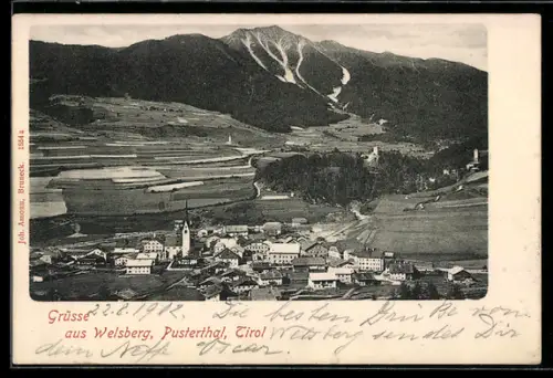 AK Welsberg /Pusterthal, Ortsansicht aus der Vogelschau