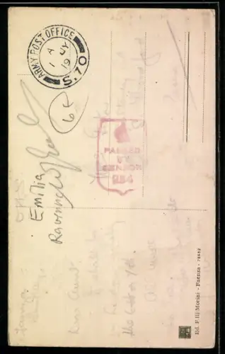 AK Faenza, Corso Mazzini con edifici storici e passanti