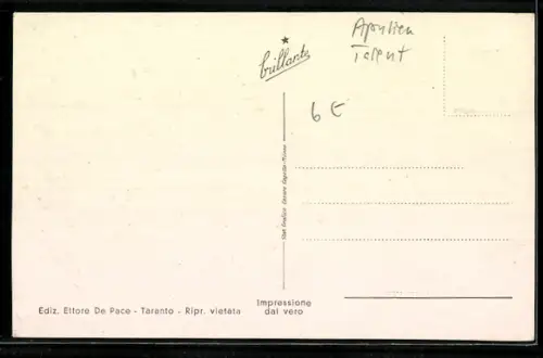 AK Taranto, Via Duca di Genova con edifici storici e passanti