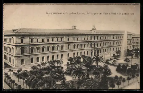 AK Bari, Inaugurazione della prima fontana dell`acqua del Sele, 24 aprile 1915