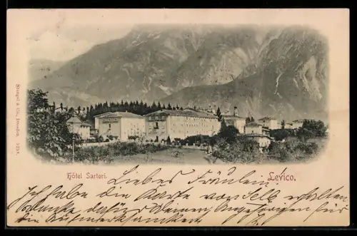 AK Levico, Hôtel Sartori e montagne sullo sfondo