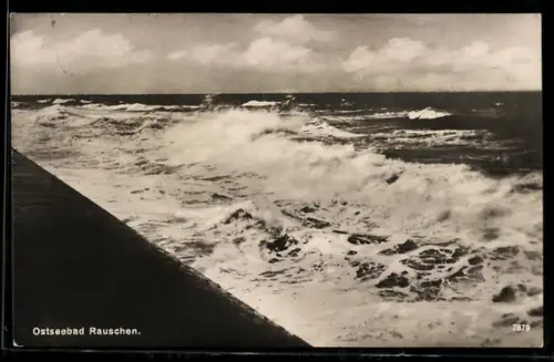 AK Rauschen, Blick auf die tosende Ostsee