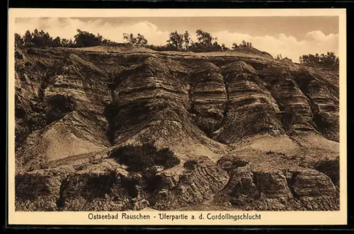 AK Rauschen / Ostsee, Uferpartie a. d. Cordollingschlucht