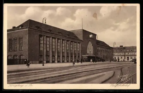 AK Königsberg, Blick zum Hauptbahnhof