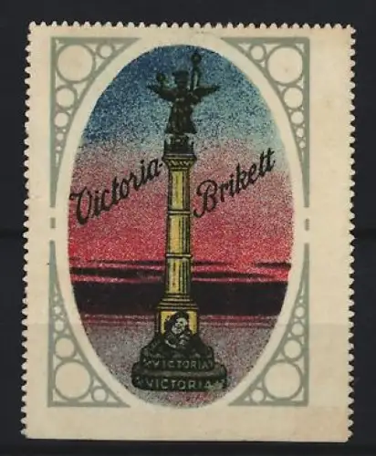 Reklamemarke Victoria, Victoria Brikett, Siegesdenkmal