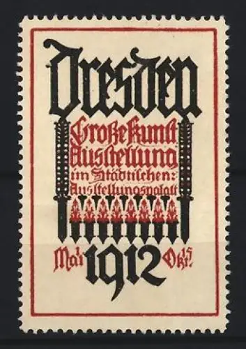 Reklamemarke Dresden, Grosse Kunstausstellung, 1912, Ausstellungspalast