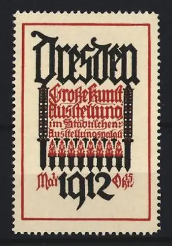 Reklamemarke Dresden, Grosse Kunstausstellung 1912, Ausstellungshalle