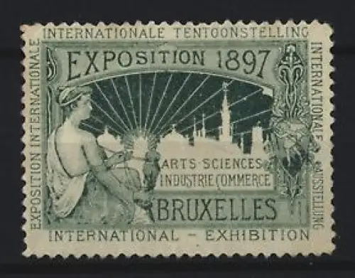 Reklamemarke Brüssel, Exposition 1897, Internationale Ausstellung